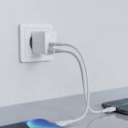 Зарядний пристрій Acefast A5 PD32W GaN (USB-C+USB-A), White