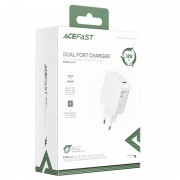 Зарядний пристрій Acefast A5 PD32W GaN (USB-C+USB-A), White