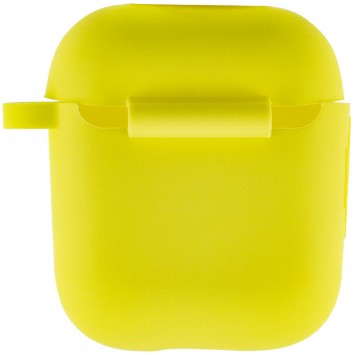 Силіконовий футляр New з карабіном для навушників Airpods 1/2 (Жовтий / Bright Yellow) - Apple AirPods - зображення 2 