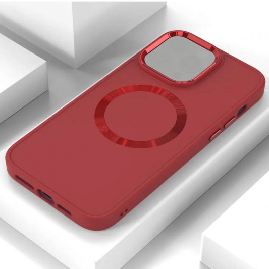 TPU чехол Bonbon Metal Style with MagSafe для iPhone 14 Plus, Красный / Red - изображение 1