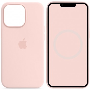 Чохол Silicone case (AAA) full with Magsafe and Animation для Apple iPhone 14 Pro Max (6.7"), Рожевий / Chalk Pink