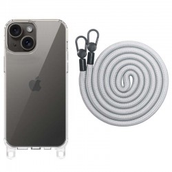 Чехол TPU Transparent with Straps для Apple iPhone 13 / 14 (6.1"), Grey