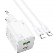 Зарядное устройство Hoco N41 Almighty PD20W+QC3.0 + Type-C to Type-C, White