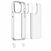 Чехол TPU Transparent with Straps для Apple iPhone 13 / 14 (6.1"), Light Pink