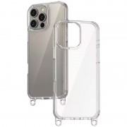 Чехол TPU Transparent with Straps для Apple iPhone 14 Pro (6.1"), Black