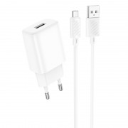 Зарядное устройство Hoco C134A Solid 1A 12W + MicroUSB, White