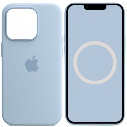 Чехол Silicone case (AAA) full with Magsafe and Animation для Apple iPhone 14 Pro (6.1"), Голубой / Sky