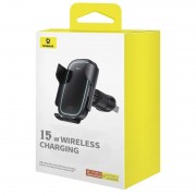 Автодержатель с БЗУ Baseus Milky Way Pro Wireless Charging Electric Car Mount 15W (C40357000111-0), Cluster Black