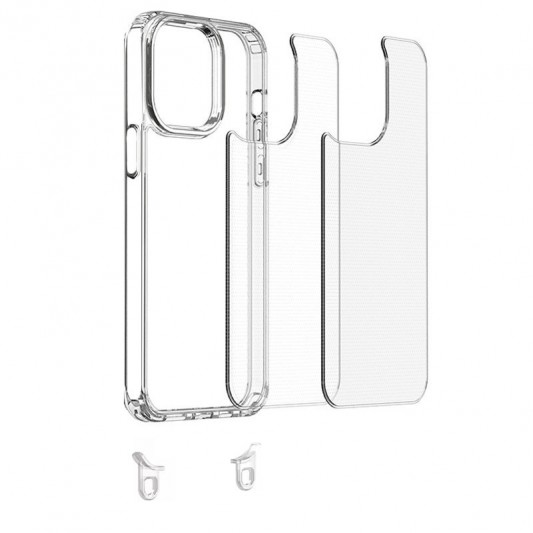 Чохол TPU Transparent with Straps для Apple iPhone 15 (6.1"), Clay - зображення 3 