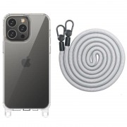 Чохол TPU Transparent with Straps для Apple iPhone 12 Pro/12 (6.1"), Grey