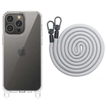 Чехол TPU Transparent with Straps для Apple iPhone 13 Pro Max (6.7"), Grey