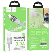 Дата кабель Hoco U129 Spirit Transparent USB to Type-C 3A (1.2m), Серый