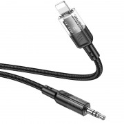 Аудіо кабель Aux Hoco UPA27 Spirit transparent (Lightning to AUX 3.5mm) (1.2m), Чорний