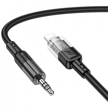 Аудио кабель Aux Hoco UPA27 Spirit transparent (Lightning to AUX 3.5mm) (1.2m), Черный - Кабели / Переходники - изображение 3