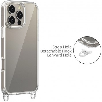 Чехол TPU Transparent with Straps для Apple iPhone 12 Pro / 12 (6.1"), Grey - Чехлы для iPhone 12 Pro - изображение 2