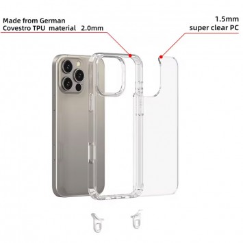 Чехол TPU Transparent with Straps для Apple iPhone 15 Pro (6.1"), Clay - iPhone 15 Pro - изображение 5