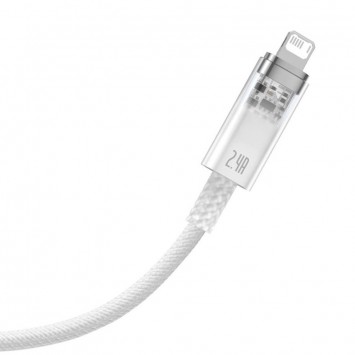 Дата кабель Baseus Explorer USB to Lightning 2.4A with Smart Temperature Control (1m) (CATS01000), Белый - Lightning - изображение 1