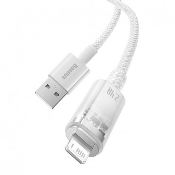 Дата кабель Baseus Explorer USB для освітлення 2.4A з Smart Temperature Control (1m) (CATS01000), Білий - Lightning - зображення 4 