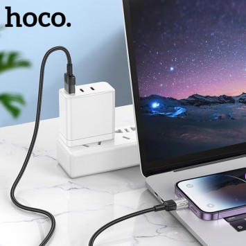 Дата кабель Hoco U129 Spirit Transparent USB to Lightning 2,4A (1.2m), Черный - Lightning - изображение 3