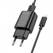 Зарядное устройство Hoco C134A Solid 1A 12W + MicroUSB, Black