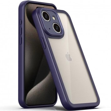 TPU чехол Transparent + Colour 1,5mm для Apple iPhone 15 (6.1"), Purple