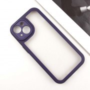 TPU чехол Transparent + Colour 1,5mm для Apple iPhone 15 (6.1"), Purple