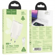 Зарядний пристрій Hoco N45 Biscuit PD30W+QC3.0 + Type-C to Type-C, Moonlight white