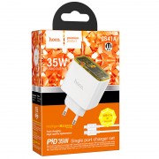 Зарядний пристрій Hoco CS41A Smart PD35W (1C) + Type-C to Lightning, White