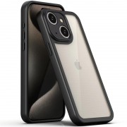 TPU чехол Transparent + Colour 1,5mm для Apple iPhone 15 (6.1"), Black