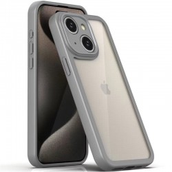 TPU чехол Transparent + Colour 1,5mm для Apple iPhone 15 (6.1"), Grey