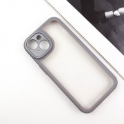 TPU чехол Transparent + Colour 1,5mm для Apple iPhone 15 (6.1"), Grey