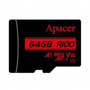 Карта памяти Apacer microSDXC (UHS-1) 64Gb class 10 V10 A1 R100MB/s (без адаптера), Black