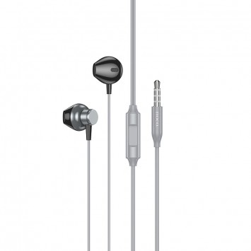 Стерео Наушники Hoco M125 Smart metal universal (3.5mm/1.2m), Metal gray