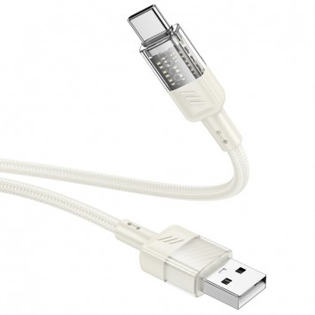 Дата кабель Hoco U129 Spirit Transparent USB to Type-C 3A (1.2m), Бежевий - Type-C кабелі - зображення 2 