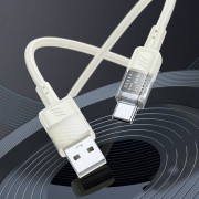 Дата кабель Hoco U129 Spirit Transparent USB to Type-C 3A (1.2m), Бежевий