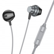 Стерео Наушники Hoco M125 Smart metal universal (3.5mm/1.2m), Metal gray