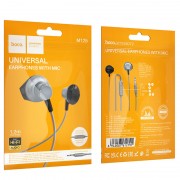 Стерео Наушники Hoco M125 Smart metal universal (3.5mm/1.2m), Metal gray