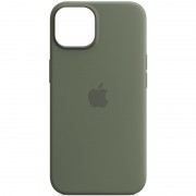 Чохол Silicone case (AAA) full with Magsafe and Animation для Apple iPhone 14 Pro (6.1"), Зелений / Olive