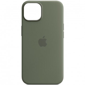 Чехол Silicone case (AAA) full with Magsafe and Animation для Apple iPhone 14 Pro (6.1"), Зеленый / Olive - Чехлы для iPhone 14 Pro - изображение 1