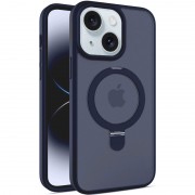 TPU+PC чехол Metal Buttons with MagSafe Colorful HQ Ring для Apple iPhone 15 (6.1"), Dark Blue