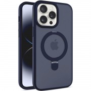 TPU+PC чехол Metal Buttons with MagSafe Colorful HQ Ring для Apple iPhone 15 Pro Max (6.7"), Dark Blue