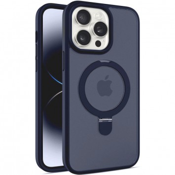 TPU+PC чехол Metal Buttons with MagSafe Colorful HQ Ring для Apple iPhone 15 Pro Max (6.7"), Dark Blue