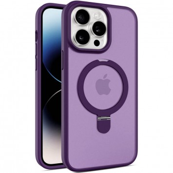 TPU+PC чехол Metal Buttons with MagSafe Colorful HQ Ring для Apple iPhone 15 Pro Max (6.7"), Purple