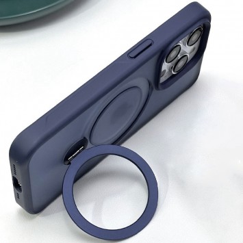 TPU+PC чохол Metal Buttons with MagSafe Colorful HQ Ring для iPhone 15 Pro Max, Dark Blue - iPhone 15 Pro Max - зображення 5 