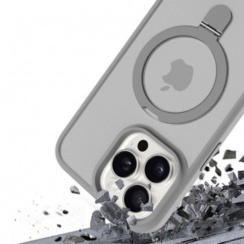 TPU+PC чехол Metal Buttons with MagSafe Colorful HQ Ring для Apple iPhone 15 Pro Max (6.7"), Grey - iPhone 15 Pro Max - зображення 1 