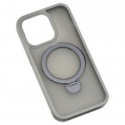 TPU+PC чехол Metal Buttons with MagSafe Colorful HQ Ring для Apple iPhone 15 Pro Max (6.7"), Grey