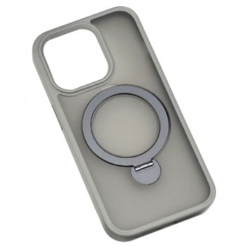 TPU+PC чехол Metal Buttons with MagSafe Colorful HQ Ring для Apple iPhone 15 Pro Max (6.7"), Grey - iPhone 15 Pro Max - зображення 2 