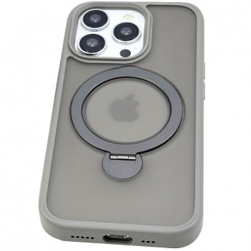 TPU+PC чехол Metal Buttons with MagSafe Colorful HQ Ring для Apple iPhone 15 Pro Max (6.7"), Grey - iPhone 15 Pro Max - зображення 3 