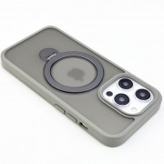 TPU+PC чехол Metal Buttons with MagSafe Colorful HQ Ring для Apple iPhone 15 Pro Max (6.7"), Grey