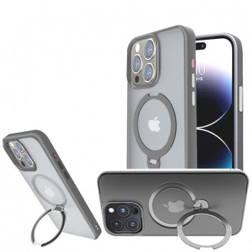 TPU+PC чехол Metal Buttons with MagSafe Colorful HQ Ring для Apple iPhone 15 Pro Max (6.7"), Grey - iPhone 15 Pro Max - зображення 6 